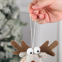 HKM-024467 Christmas-Themed Knitted Hat and Scarf Set with Snowman and Holiday Characters