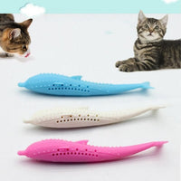 HKM-024595 Silicone Cat Toothbrush Toy for Dental Care - 2.7x17.4cm