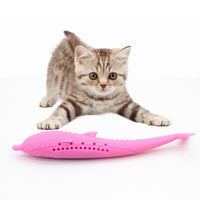 HKM-024595 Silicone Cat Toothbrush Toy for Dental Care - 2.7x17.4cm