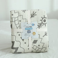 HKM-024659 Beige and Gray Cotton Bedspread - 150x200cm, 200x230cm Options