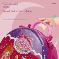 HKM-024659 Children's Makeup Play Set with Eye Shadow, Lipstick, and Brush - Princess Toy Suitcase for Ages 2 and Up
