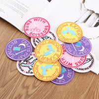 HKM-024659 Round Embroidery Patch Badge for Clothing, Shoes, Hats, and Accessories - 6.5cm Polyester Stickers