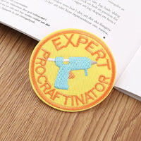 HKM-024659 Round Embroidery Patch Badge for Clothing, Shoes, Hats, and Accessories - 6.5cm Polyester Stickers