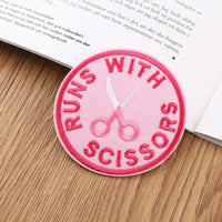 HKM-024659 Round Embroidery Patch Badge for Clothing, Shoes, Hats, and Accessories - 6.5cm Polyester Stickers