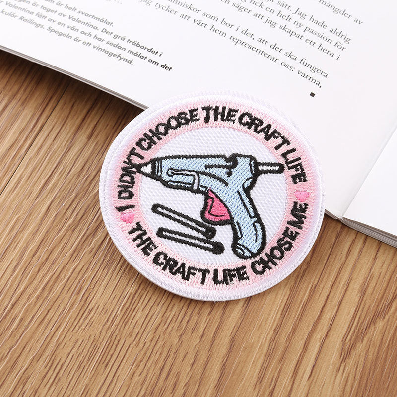 HKM-024659 Round Embroidery Patch Badge for Clothing, Shoes, Hats, and Accessories - 6.5cm Polyester Stickers