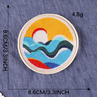 HKM-024659 Round Embroidery Patch Badge for Clothing, Shoes, Hats, and Accessories - 6.5cm Polyester Stickers