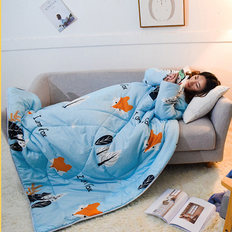 HKM-024723 Cozy 1.5x2m Dormitory Quilt with Chemical Fiber Filling in Vibrant Colors