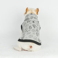 HKM-024915 Casual Cotton Cartoon Hooded Short-Sleeved Sweater Vest in Beige and Gray