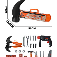 HKM-024915 Deluxe Plastic Carpenter Tool Play Set for Kids Ages 3 and Up