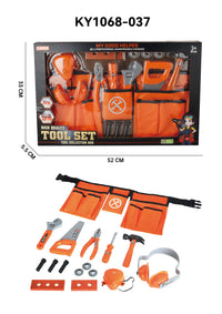 HKM-024915 Deluxe Plastic Carpenter Tool Play Set for Kids Ages 3 and Up