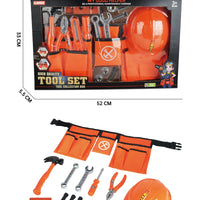 HKM-024915 Deluxe Plastic Carpenter Tool Play Set for Kids Ages 3 and Up