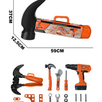 HKM-024915 Deluxe Plastic Carpenter Tool Play Set for Kids Ages 3 and Up