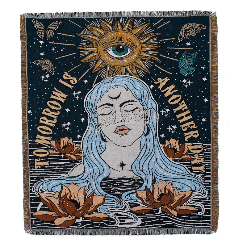 HKM-024979 Bohemian Cotton Camping Blanket, 130x160CM, All-Season Versatile Design