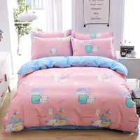 HKM-024979 Cotton Active Twill Bed Linen & Duvet Cover Set - Artistic Floral Designs, 4-Piece Collection