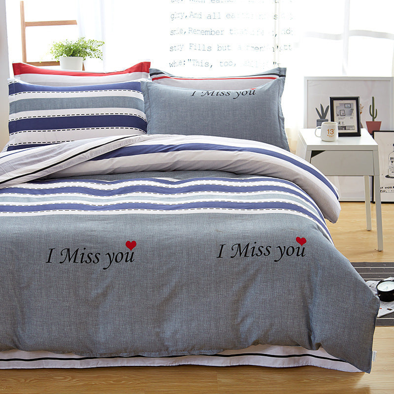 HKM-024979 Cotton Active Twill Bed Linen & Duvet Cover Set - Artistic Floral Designs, 4-Piece Collection