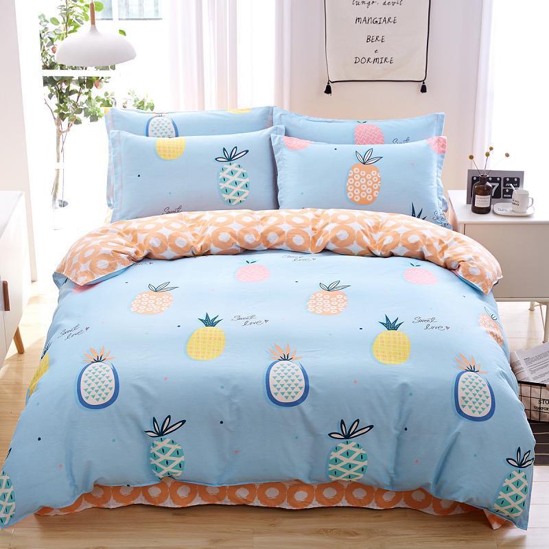 HKM-024979 Cotton Active Twill Bed Linen & Duvet Cover Set - Artistic Floral Designs, 4-Piece Collection