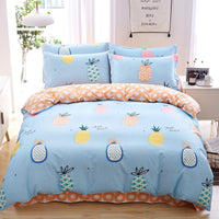 HKM-024979 Cotton Active Twill Bed Linen & Duvet Cover Set - Artistic Floral Designs, 4-Piece Collection