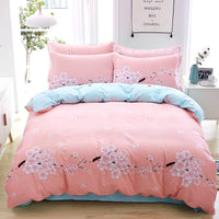 HKM-024979 Cotton Active Twill Bed Linen & Duvet Cover Set - Artistic Floral Designs, 4-Piece Collection