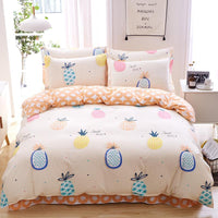 HKM-024979 Cotton Active Twill Bed Linen & Duvet Cover Set - Artistic Floral Designs, 4-Piece Collection
