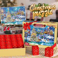HKM-025235 Christmas Advent Calendar Puzzle Box – 1008 Pieces Educational Toy for Kids and Teens, 24-Day Countdown Gift