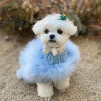 HKM-025235 Cozy Wool Blend Sweater for Dogs and Cats in Pink and Blue, Available in Sizes S to XL