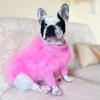 HKM-025235 Cozy Wool Blend Sweater for Dogs and Cats in Pink and Blue, Available in Sizes S to XL
