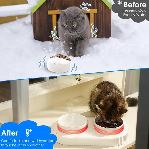 HKM-025427 Heated Water Bowl For Dogs And Cats Ceramic Heated Pet Water Bowl