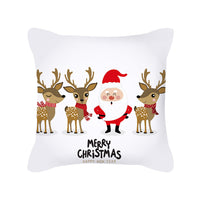 HKM-025491 Cartoon Christmas Pillowcase in Red - Soft Peach Skin Material, 45x45cm