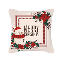 HKM-025491 Cartoon Christmas Pillowcase in Red - Soft Peach Skin Material, 45x45cm