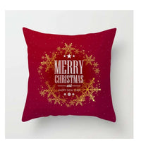 HKM-025491 Cartoon Christmas Pillowcase in Red - Soft Peach Skin Material, 45x45cm