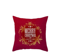 HKM-025491 Cartoon Christmas Pillowcase in Red - Soft Peach Skin Material, 45x45cm