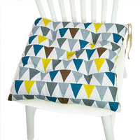 HKM-025619 Geometric Pattern Round Chair Cushion for Bay Windows, Cotton and Linen, 40x40 cm