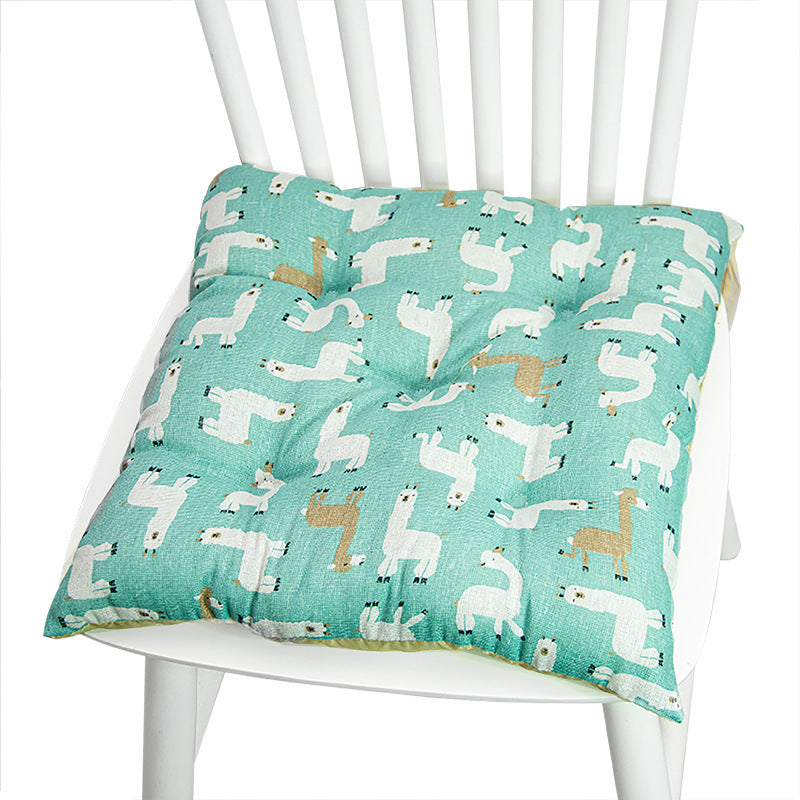 HKM-025619 Geometric Pattern Round Chair Cushion for Bay Windows, Cotton and Linen, 40x40 cm