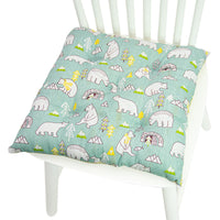 HKM-025619 Geometric Pattern Round Chair Cushion for Bay Windows, Cotton and Linen, 40x40 cm