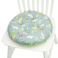 HKM-025619 Geometric Pattern Round Chair Cushion for Bay Windows, Cotton and Linen, 40x40 cm