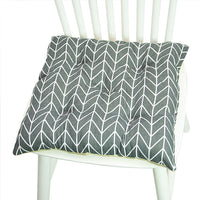 HKM-025619 Geometric Pattern Round Chair Cushion for Bay Windows, Cotton and Linen, 40x40 cm