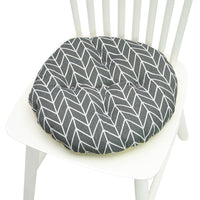 HKM-025619 Geometric Pattern Round Chair Cushion for Bay Windows, Cotton and Linen, 40x40 cm