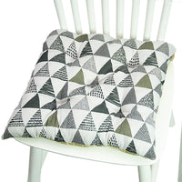 HKM-025619 Geometric Pattern Round Chair Cushion for Bay Windows, Cotton and Linen, 40x40 cm