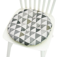HKM-025619 Geometric Pattern Round Chair Cushion for Bay Windows, Cotton and Linen, 40x40 cm
