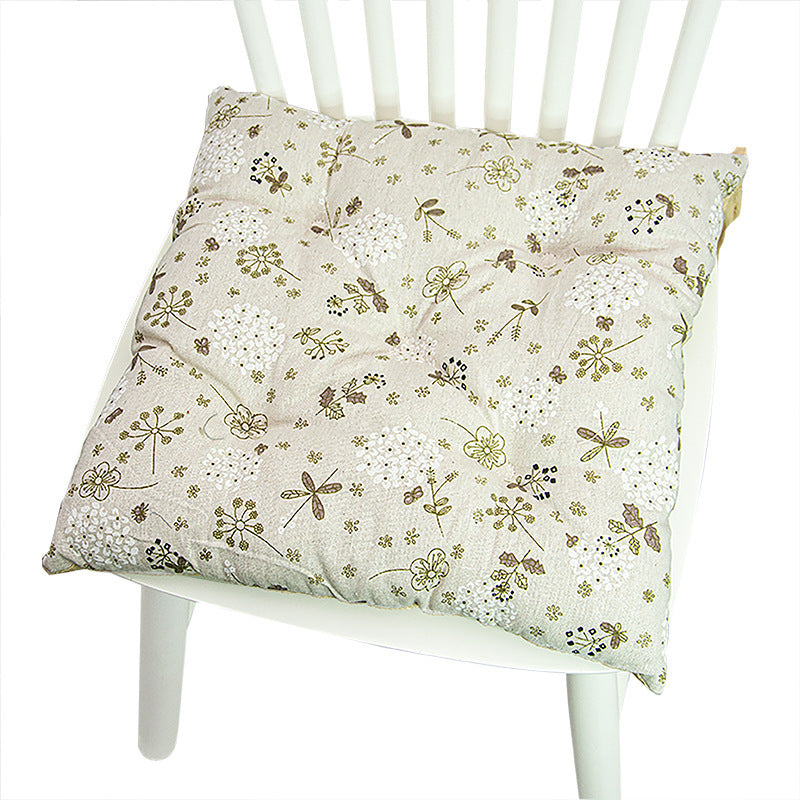 HKM-025619 Geometric Pattern Round Chair Cushion for Bay Windows, Cotton and Linen, 40x40 cm