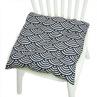 HKM-025619 Geometric Pattern Round Chair Cushion for Bay Windows, Cotton and Linen, 40x40 cm