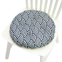 HKM-025619 Geometric Pattern Round Chair Cushion for Bay Windows, Cotton and Linen, 40x40 cm