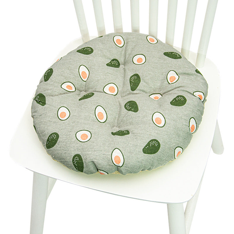 HKM-025619 Geometric Pattern Round Chair Cushion for Bay Windows, Cotton and Linen, 40x40 cm