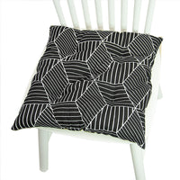 HKM-025619 Geometric Pattern Round Chair Cushion for Bay Windows, Cotton and Linen, 40x40 cm