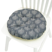 HKM-025619 Geometric Pattern Round Chair Cushion for Bay Windows, Cotton and Linen, 40x40 cm