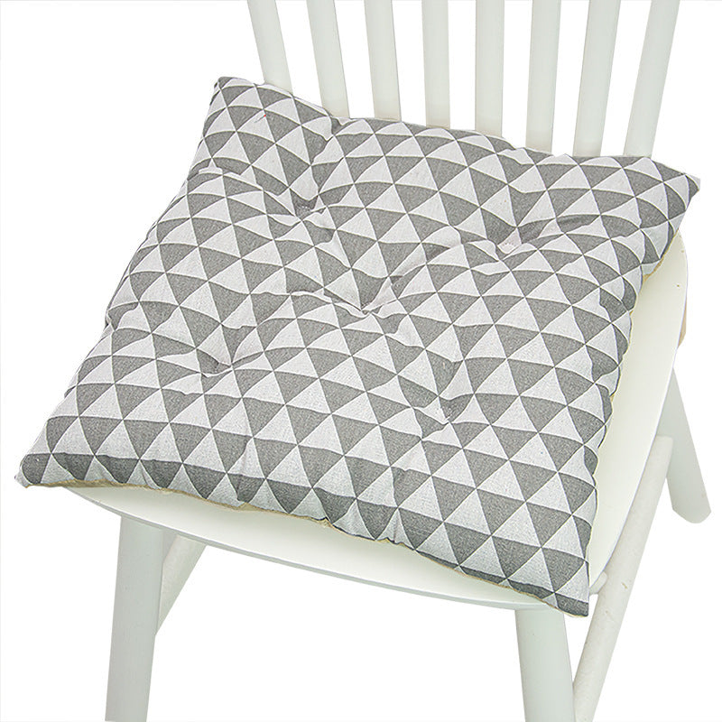 HKM-025619 Geometric Pattern Round Chair Cushion for Bay Windows, Cotton and Linen, 40x40 cm