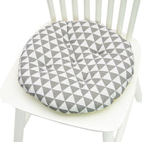 HKM-025619 Geometric Pattern Round Chair Cushion for Bay Windows, Cotton and Linen, 40x40 cm