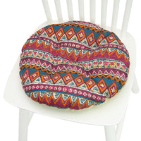 HKM-025619 Geometric Pattern Round Chair Cushion for Bay Windows, Cotton and Linen, 40x40 cm