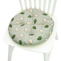 HKM-025619 Geometric Pattern Round Chair Cushion for Bay Windows, Cotton and Linen, 40x40 cm