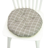 HKM-025619 Geometric Pattern Round Chair Cushion for Bay Windows, Cotton and Linen, 40x40 cm